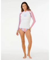 RIP CURL COASTAL INSTINCT UPF 50+ LONG SLEEVE RASH VEST WOMENS SURF SWIM MULTICOLOUR