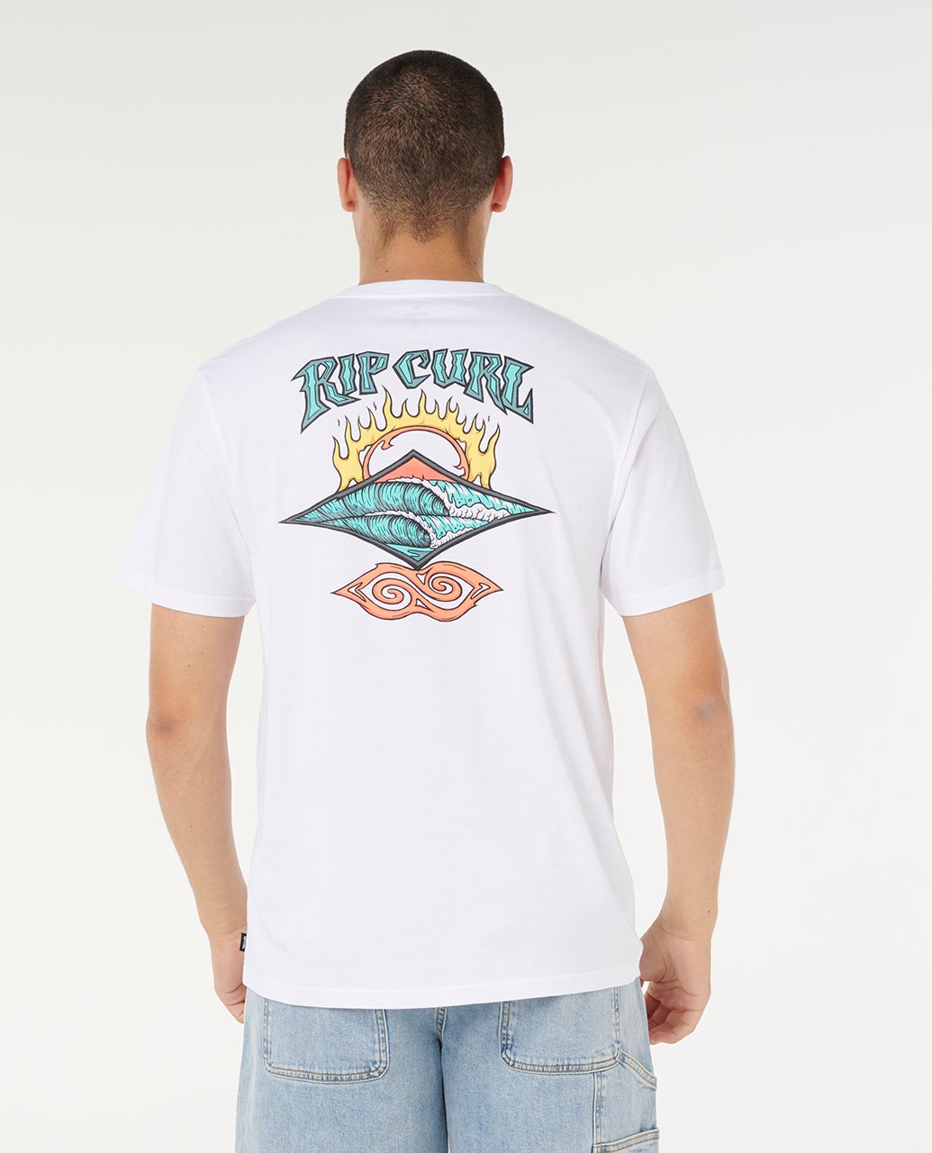 RIP CURL DAZED AND TUBED TEE MENS CASUAL SURF T-SHIRT – WHITE