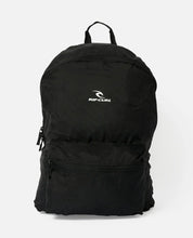 RIP CURL ECO PACKABLE 17L BACKPACK BLACK TRAVEL DAY PACK