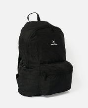RIP CURL ECO PACKABLE 17L BACKPACK BLACK TRAVEL DAY PACK