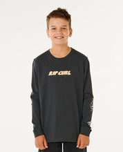 RIP CURL ETERNAL SHRED LONG SLEEVE TEE KIDS T SHIRT WASHED BLACK