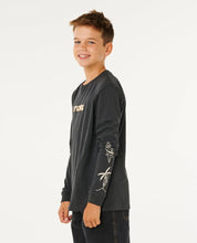 RIP CURL ETERNAL SHRED LONG SLEEVE TEE KIDS T SHIRT WASHED BLACK