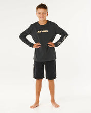 RIP CURL ETERNAL SHRED LONG SLEEVE TEE KIDS T SHIRT WASHED BLACK