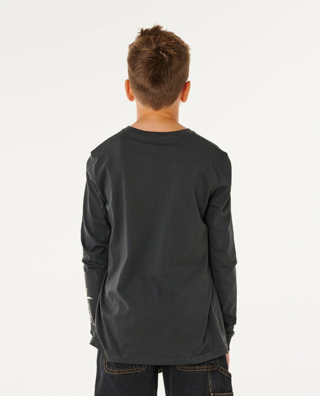 RIP CURL ETERNAL SHRED LONG SLEEVE TEE KIDS T SHIRT WASHED BLACK