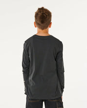 RIP CURL ETERNAL SHRED LONG SLEEVE TEE KIDS T SHIRT WASHED BLACK