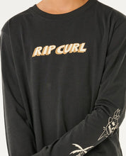 RIP CURL ETERNAL SHRED LONG SLEEVE TEE KIDS T SHIRT WASHED BLACK