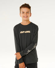 RIP CURL ETERNAL SHRED LONG SLEEVE TEE KIDS T SHIRT WASHED BLACK