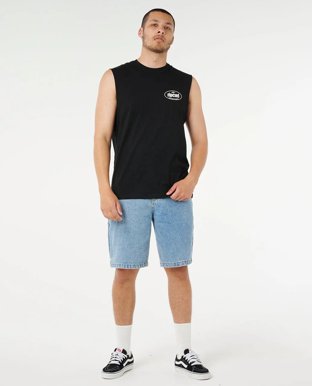 RIP CURL EVERYDAY MUSCLE – MENS SLEEVELESS SURF TANK TOP IN BLACK