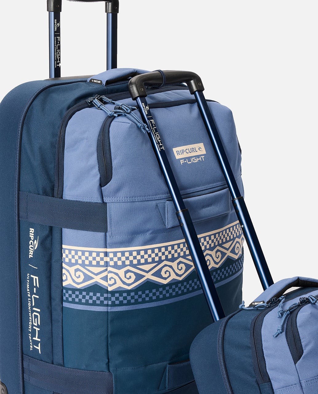 RIP CURL F-LIGHT GLOBAL 100L WHEELED TRAVEL BAG COSMIC KISS NAVY BLUE