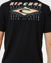 RIP CURL FADED OUT TEE MENS CASUAL SURF T-SHIRT VINTAGE WASH – BLACK