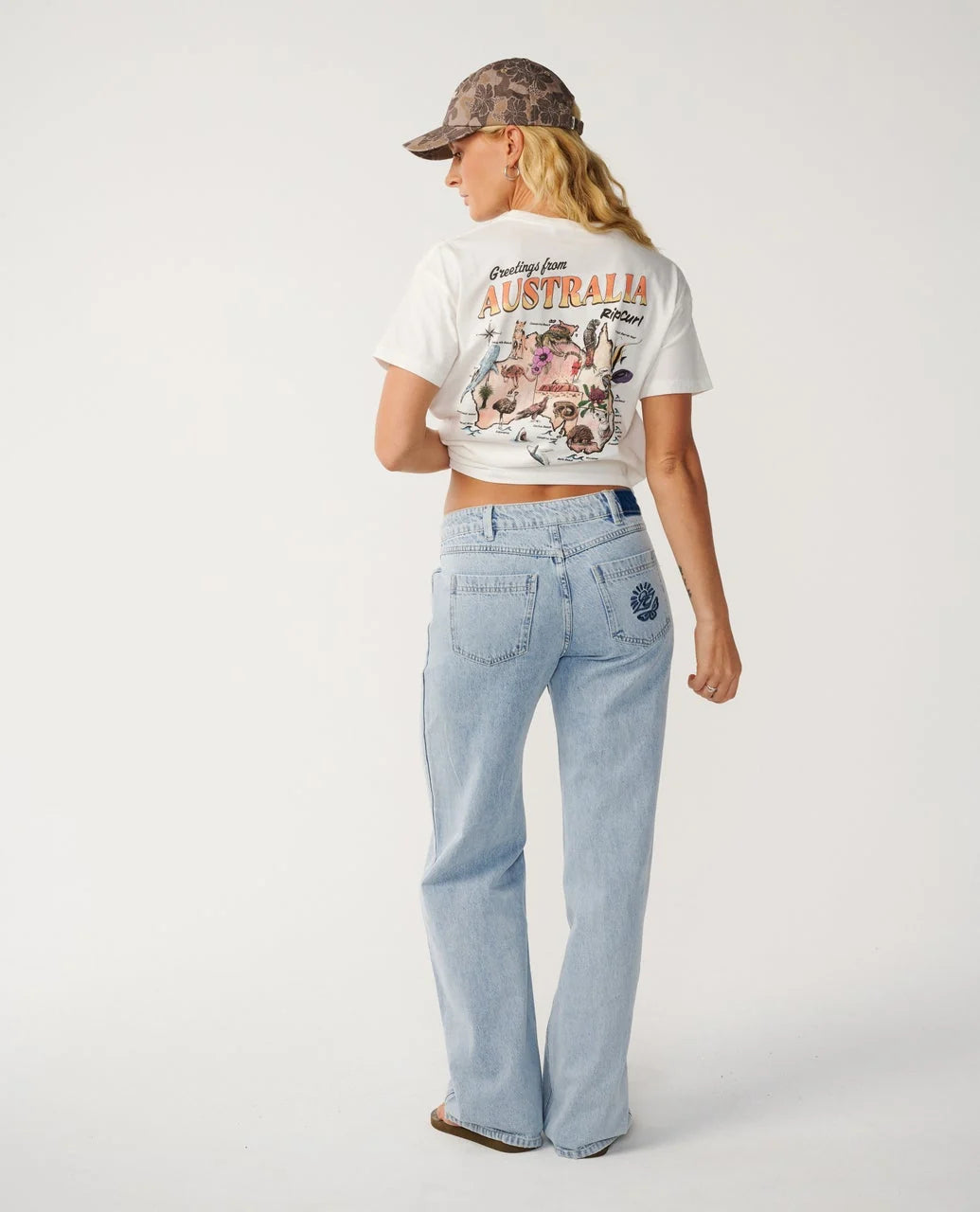 RIP CURL GREETINGS FROM AUS RELAXED TEE - BONE