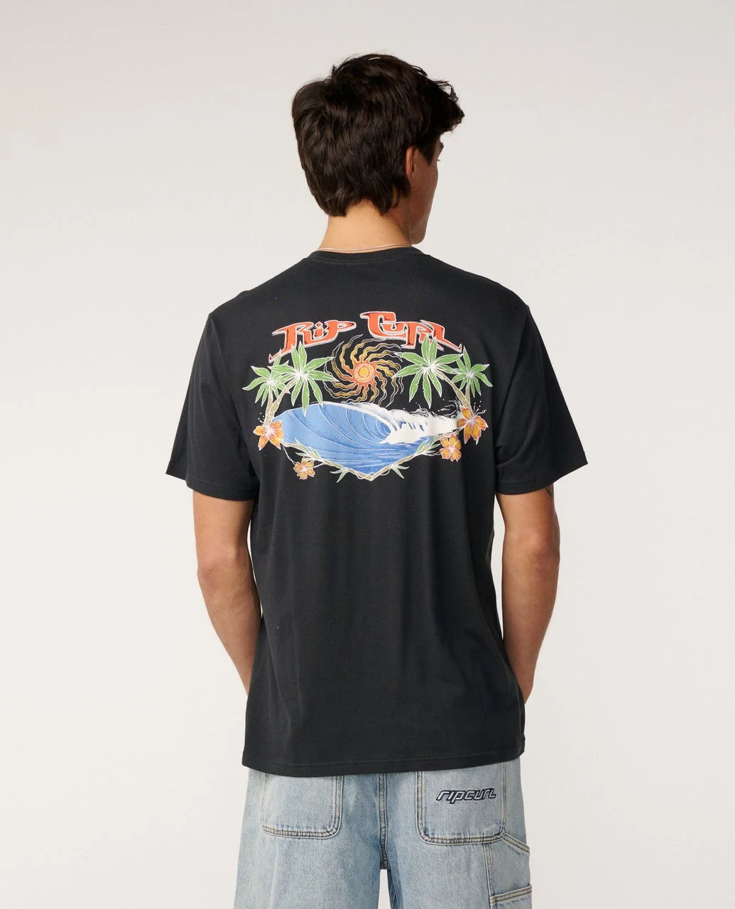 RIP CURL HAZED & TUBED RELAXED TEE – WASHED BLACK