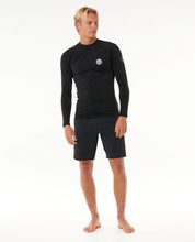 RIP CURL ICONS UPF BRUSHED LONG SLEEVE RASH VEST – BLACK