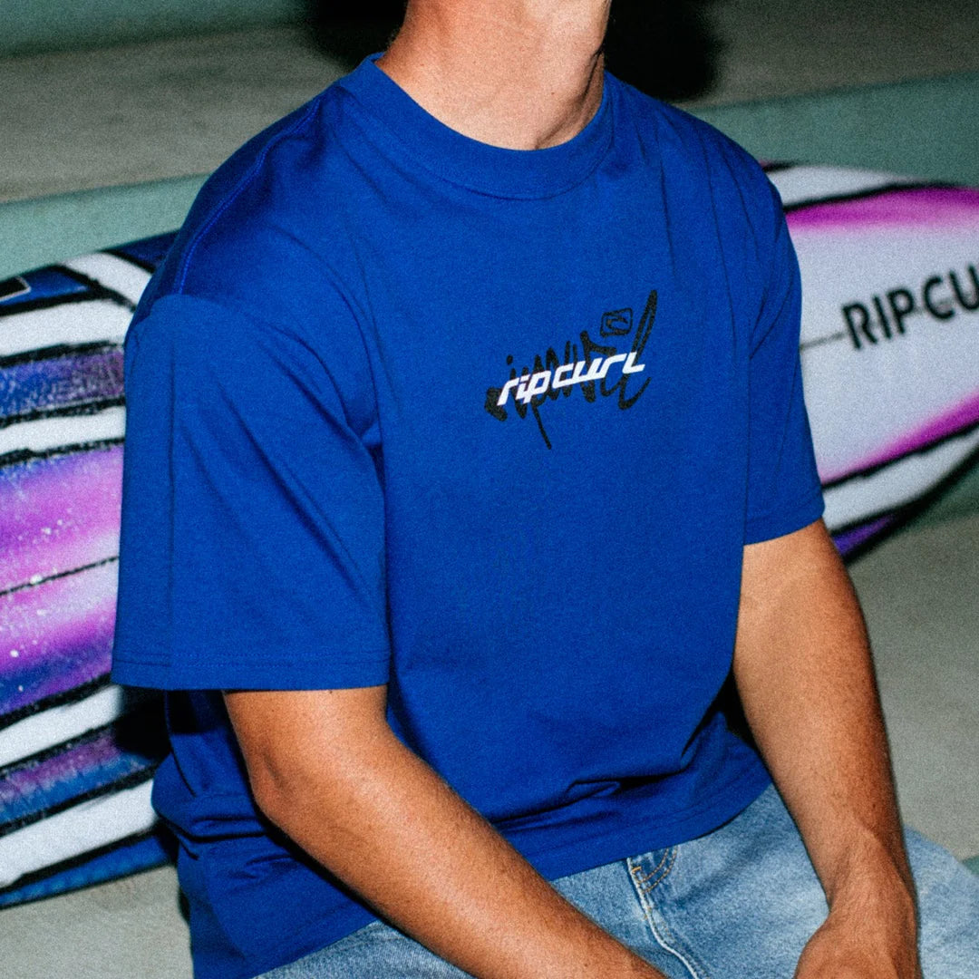 RIP CURL INNER VISIONS BLAST OVER LOOSE TEE MENS T SHIRT ELECTRIC COBALT