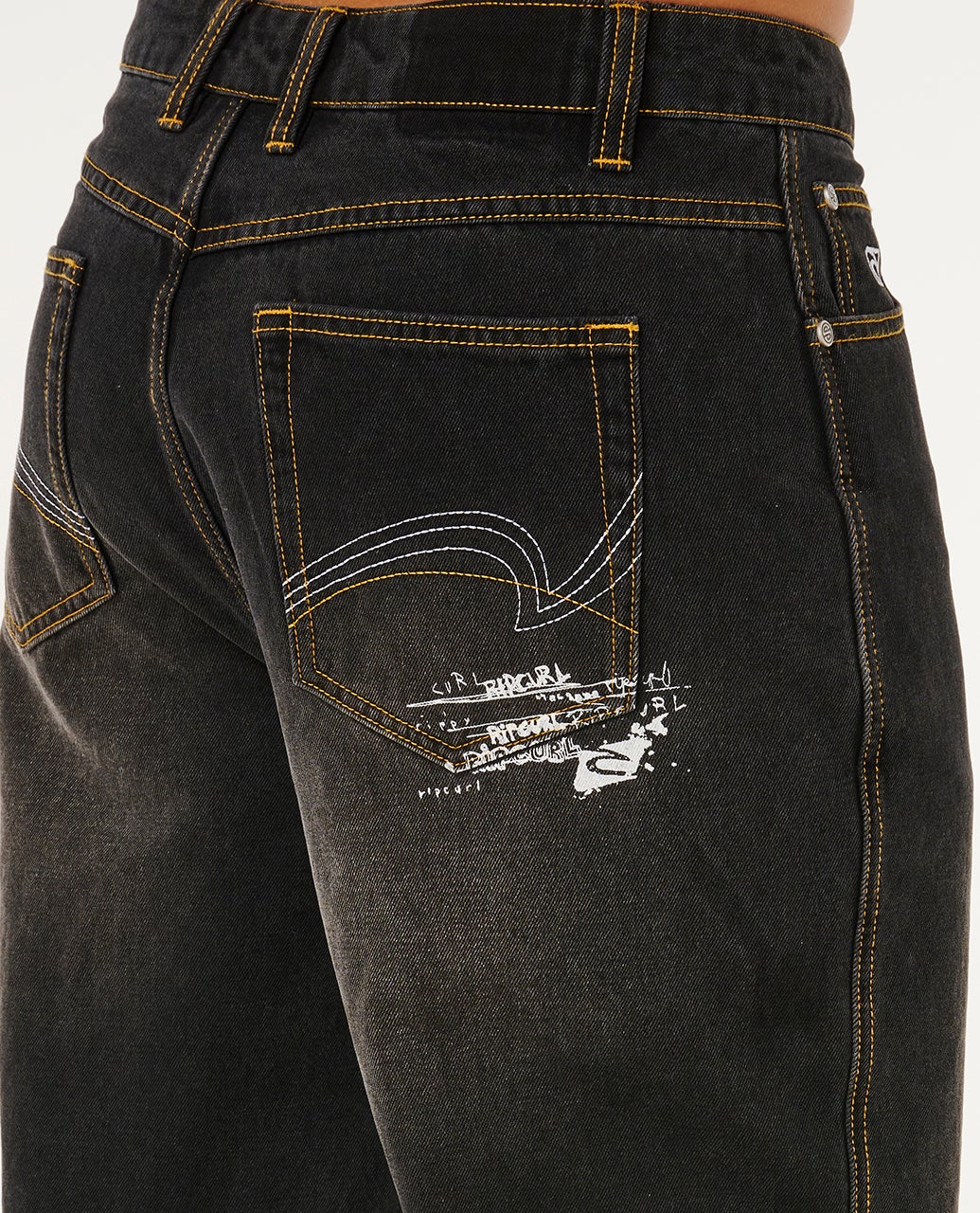 RIP CURL INNER VISIONS DENIM PANT – DARK ACID BLACK