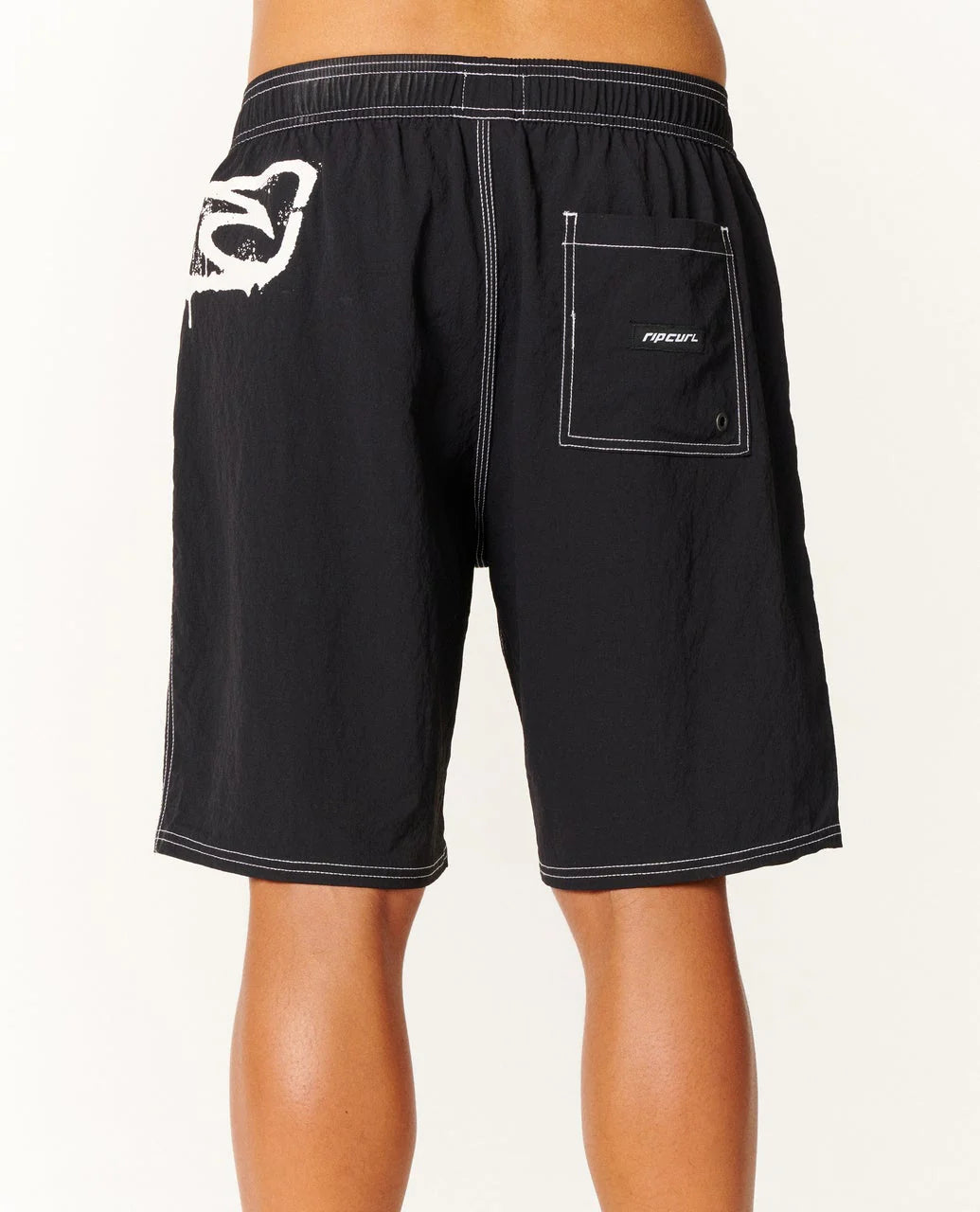 RIP CURL INNER VISIONS VOLLEY BOARDSHORT MENS ELASTIC WAIST SHORT BLACK