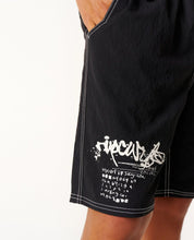 RIP CURL INNER VISIONS VOLLEY BOARDSHORT MENS ELASTIC WAIST SHORT BLACK
