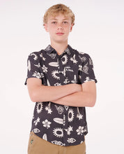 RIP CURL ISLAND PARADISO SHIRT – KIDS SUMMER BUTTON-UP HOLIDAY TOP IN WASHED BLACK