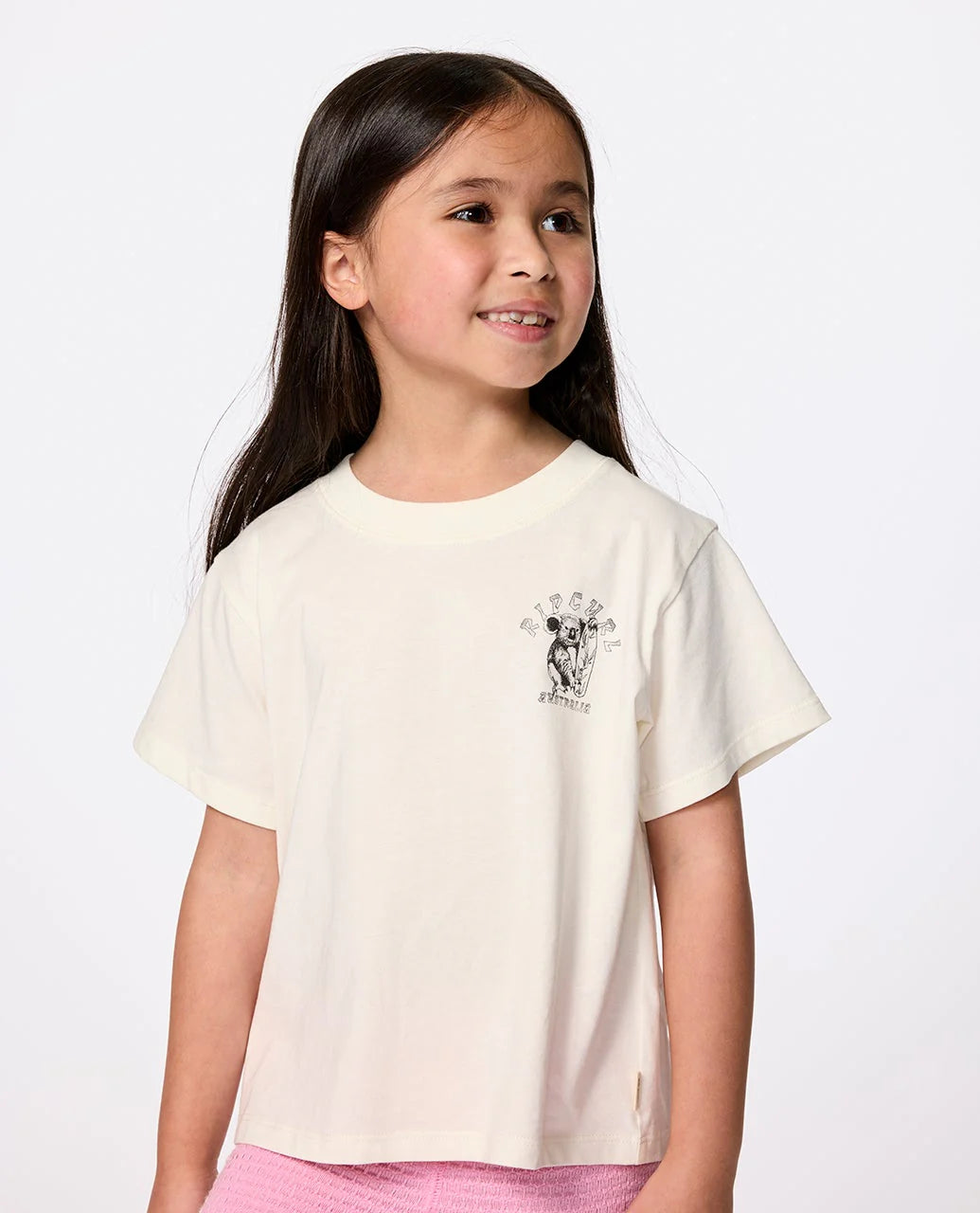 RIP CURL KOALA GRIP TEE GIRLS CASUAL COTTON T-SHIRT – BONE AUSTRALIA