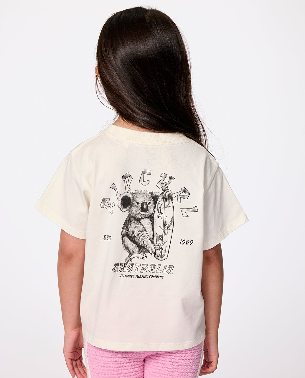 RIP CURL KOALA GRIP TEE GIRLS CASUAL COTTON T-SHIRT – BONE AUSTRALIA