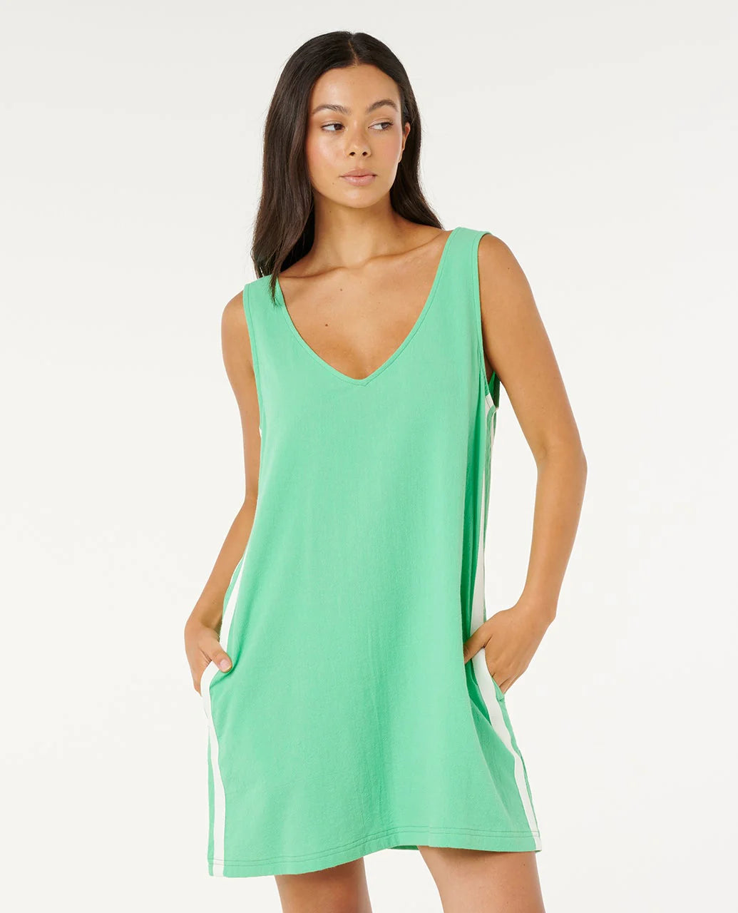 RIP CURL LUXE SURF DRESS – WOMENS SUMMER BEACHWEAR MINI DRESS IN IRISH GREEN