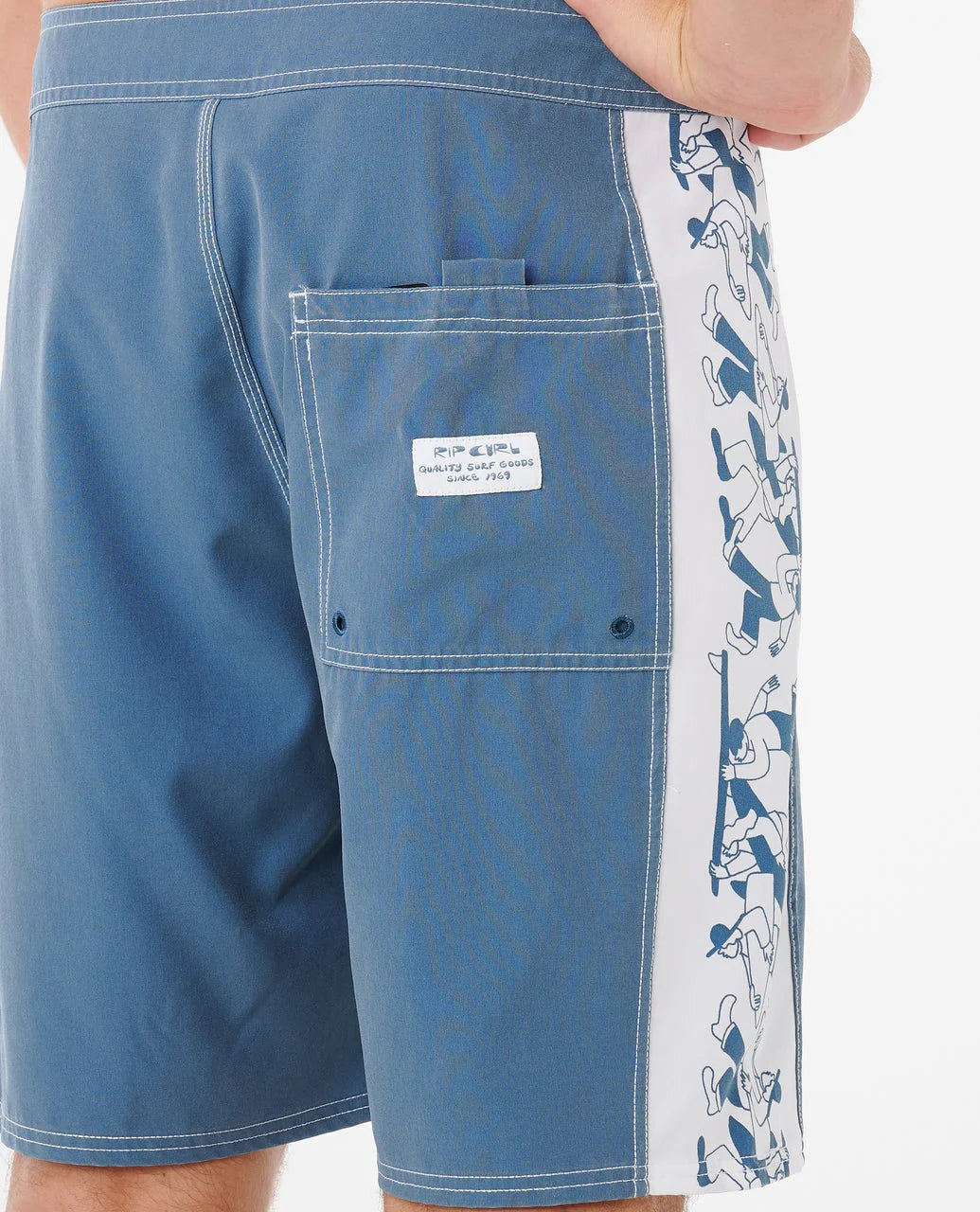 RIP CURL MIRAGE SIDEWAYS 19" BOARDSHORT – MENS PERFORMANCE SURF SHORTS IN BLUEFIN