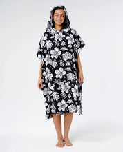 RIP CURL MIXED HOODED TOWEL – BLACK / WHITE