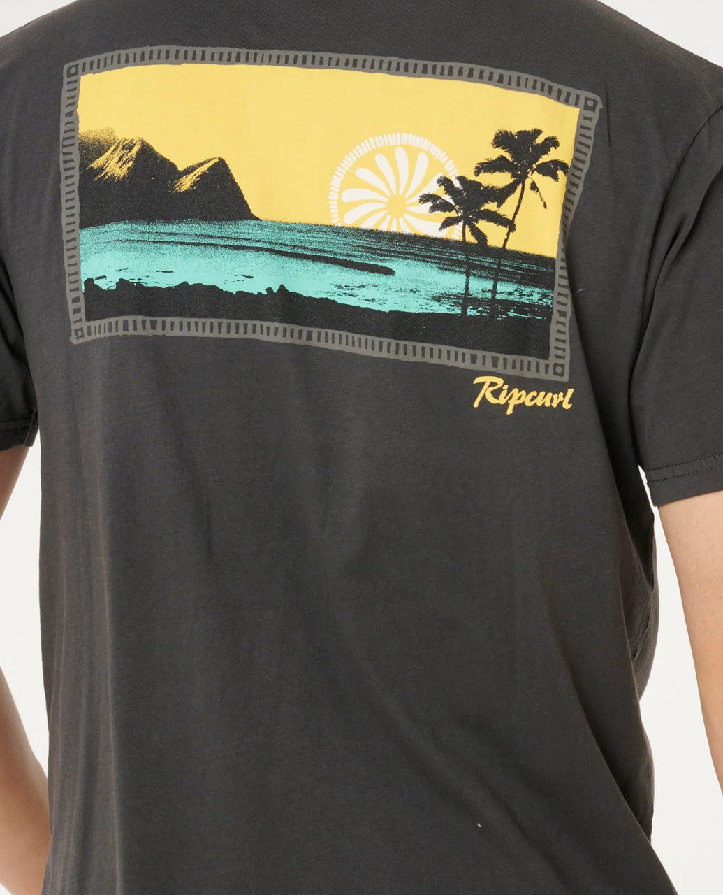 RIP CURL MOD CALI SUNSET TEE MENS CASUAL SURF T-SHIRT – WASHED BLACK