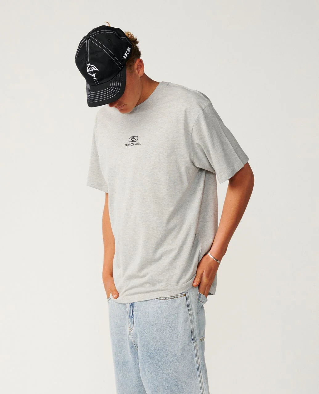 RIP CURL PILL ICON LOOSE TEE – GREY MARLE