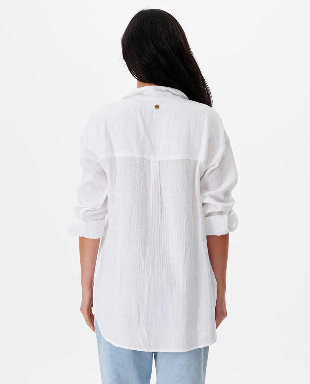 RIP CURL PREMIUM SURF LONG SLEEVE BUTTON UP SHIRT WOMENS WHITE