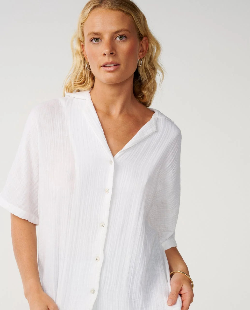 RIP CURL PREMIUM SURF SHORT SLEEVE SHIRT - WHITE