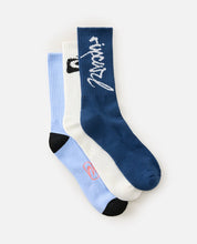 RIP CURL RETRO CREW SOCK 3 PACK UNISEX SOCKS DARK NAVY