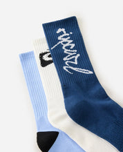 RIP CURL RETRO CREW SOCK 3 PACK UNISEX SOCKS DARK NAVY