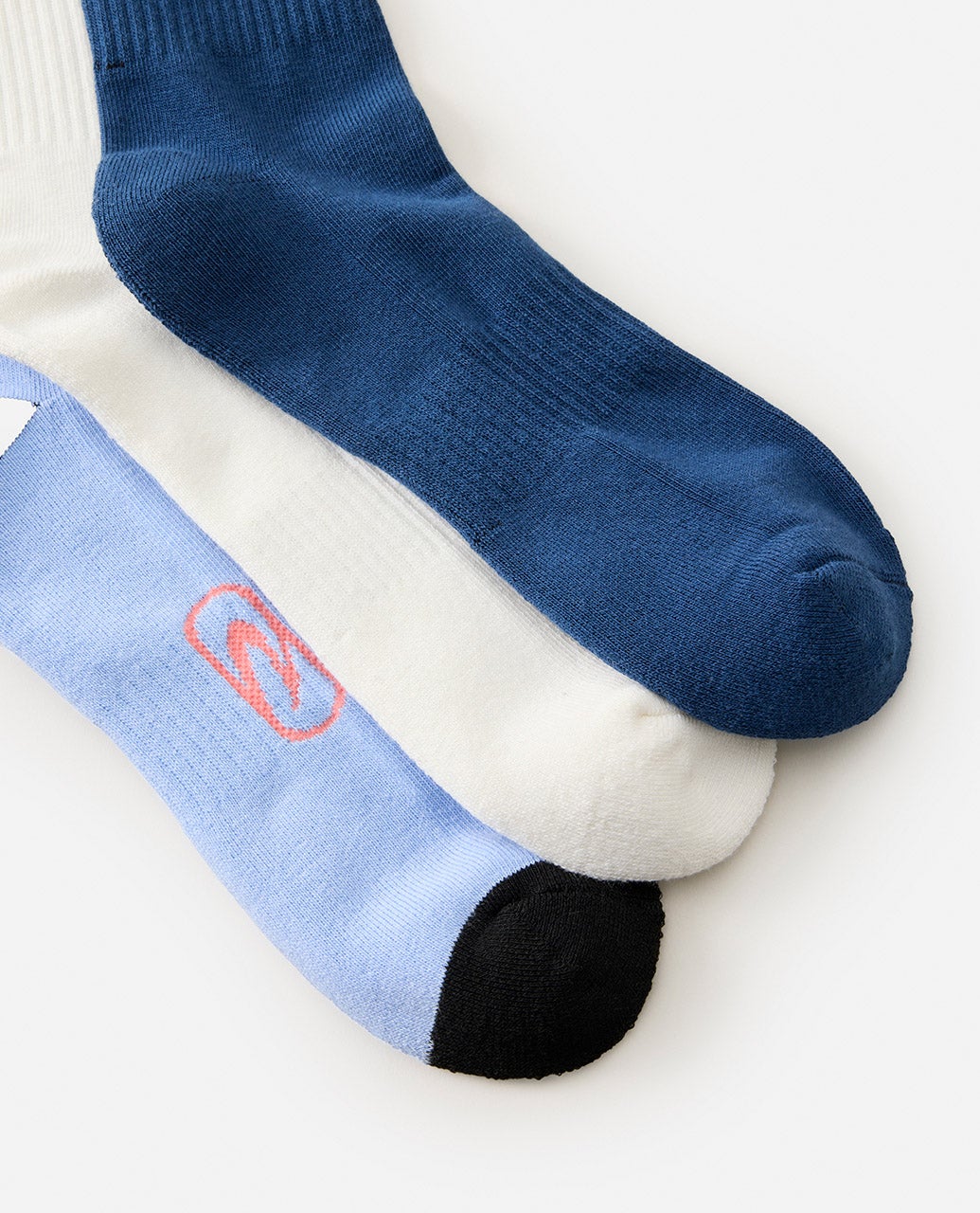 RIP CURL RETRO CREW SOCK 3 PACK UNISEX SOCKS DARK NAVY