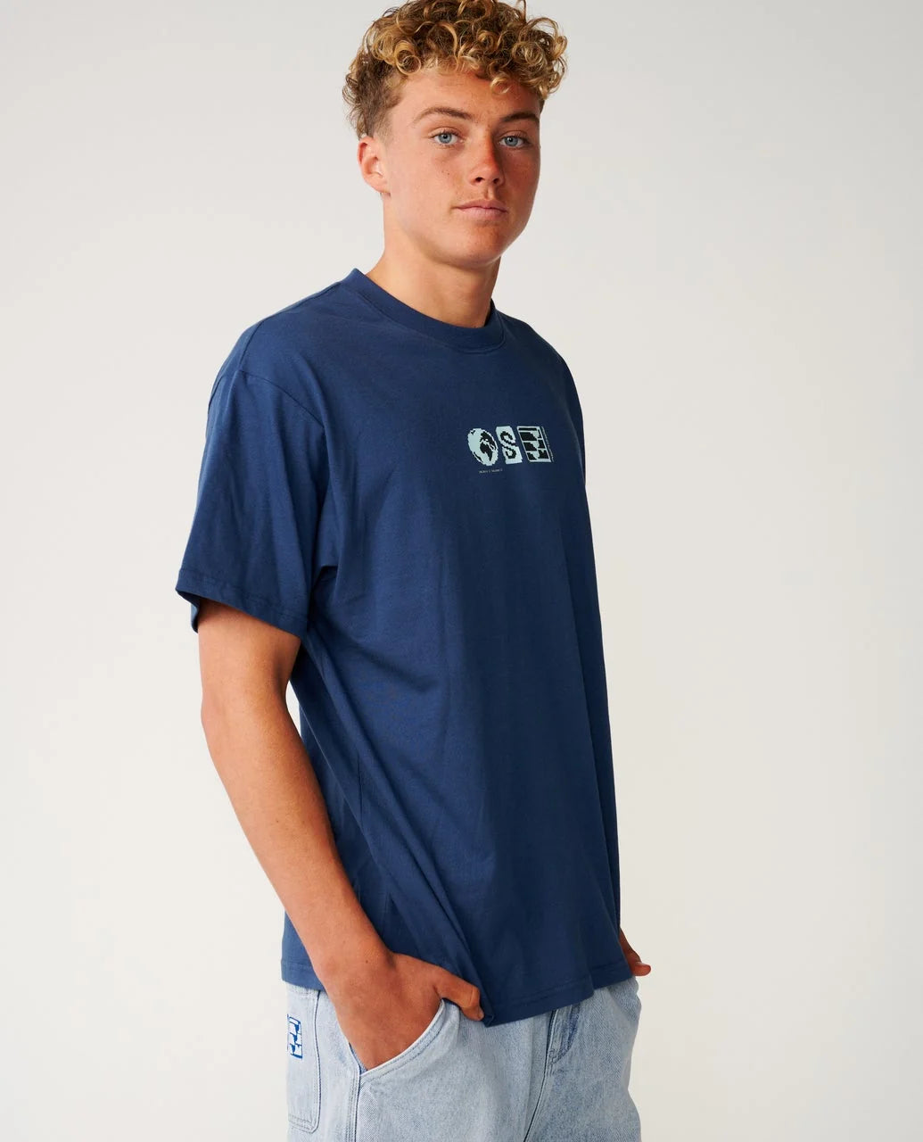 RIP CURL SEARCH SERIES VC DIGICON LOOSE TEE – LIGHT NAVY