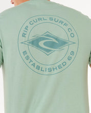 RIP CURL STAPLE T-SHIRT MENS BASIC SURF TEE EVERYDAY ESSENTIAL ALOE
