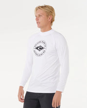 RIP CURL STAPLER UPF50 LONG SLEEVE RASH VEST MENS SURF SHIRT WHITE