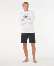 RIP CURL STAPLER UPF50 LONG SLEEVE RASH VEST MENS SURF SHIRT WHITE