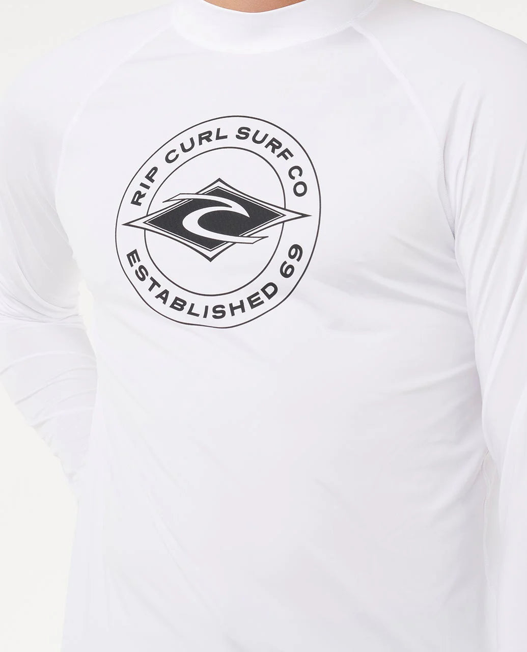 RIP CURL STAPLER UPF50 LONG SLEEVE RASH VEST MENS SURF SHIRT WHITE