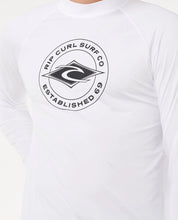 RIP CURL STAPLER UPF50 LONG SLEEVE RASH VEST MENS SURF SHIRT WHITE