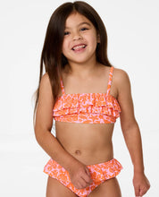 RIP CURL SUN SWELL FRILL BIKINI – KIDS TWO-PIECE GIRLS SWIM SET IN MANDARIN