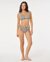 RIP CURL SUNSET JACQUARD DEEP V BIKINI TOP – WOMENS LUXE SWIMWEAR IN BLACK