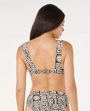 RIP CURL SUNSET JACQUARD DEEP V BIKINI TOP – WOMENS LUXE SWIMWEAR IN BLACK