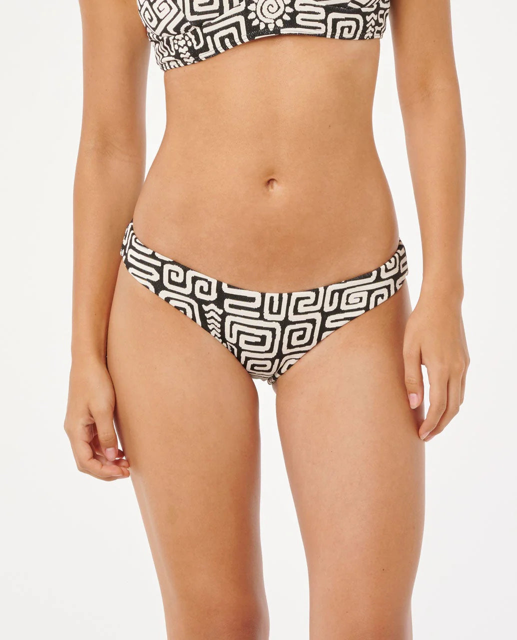 RIP CURL SUNSET JACQUARD FULL COVERAGE BIKINI BOTTOM – WOMENS SWIM IN BLACK