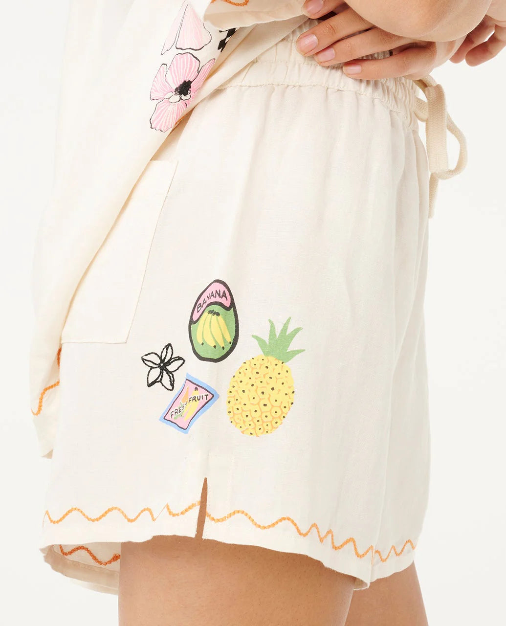 RIP CURL SUNSET LUAU EMBROIDERED SHORT WOMENS CASUAL SUMMER WEAR – SHELL