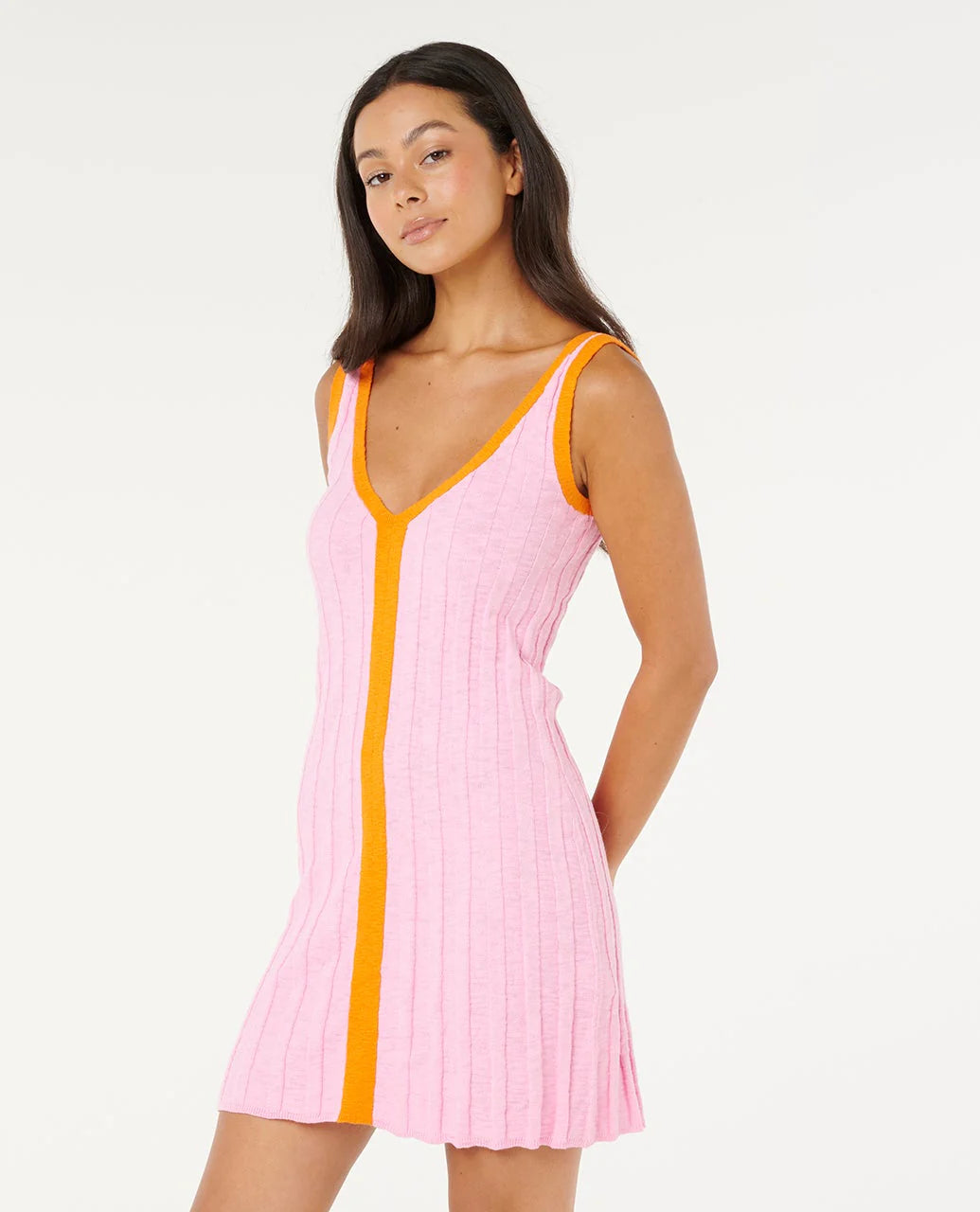 RIP CURL SUNSET LUAU KNIT DRESS WOMENS CASUAL SUMMER DRESS – PINK