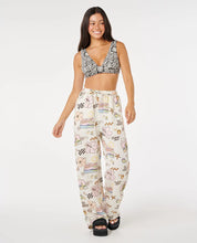 RIP CURL SUNSET LUAU WIDE LEG PANTS WOMENS CASUAL SUMMER STYLE – OFF WHITE
