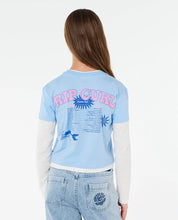 RIP CURL SUNSHINE SQUAD LONG SLEEVE TEE KIDS T SHIRT SKY BLUE