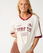 RIP CURL SURF CO OVERSIZE V NECK TEE – BONE