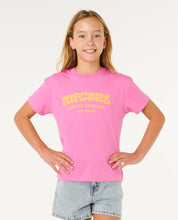 RIP CURL SURF PUFF RELAXED TEE KIDS T SHIRT SUPER PINK